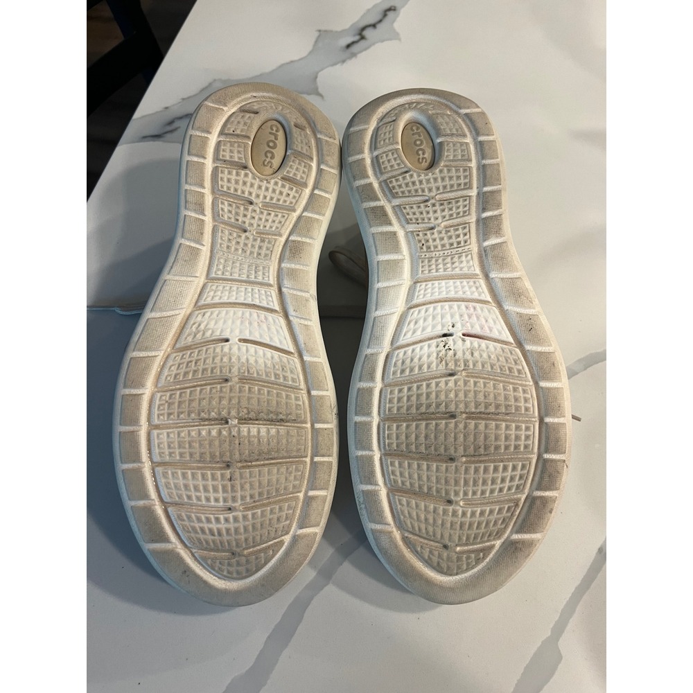 Crocs LiteRide Pacer Gold Metallic Sneakers Women 10 Comfort Lace Up Lightweight - Picture 8 of 9